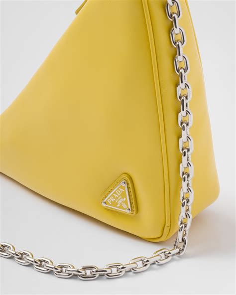 borsa prada triangolo brillantini|Borsa Triangle in pelle in Bianco .